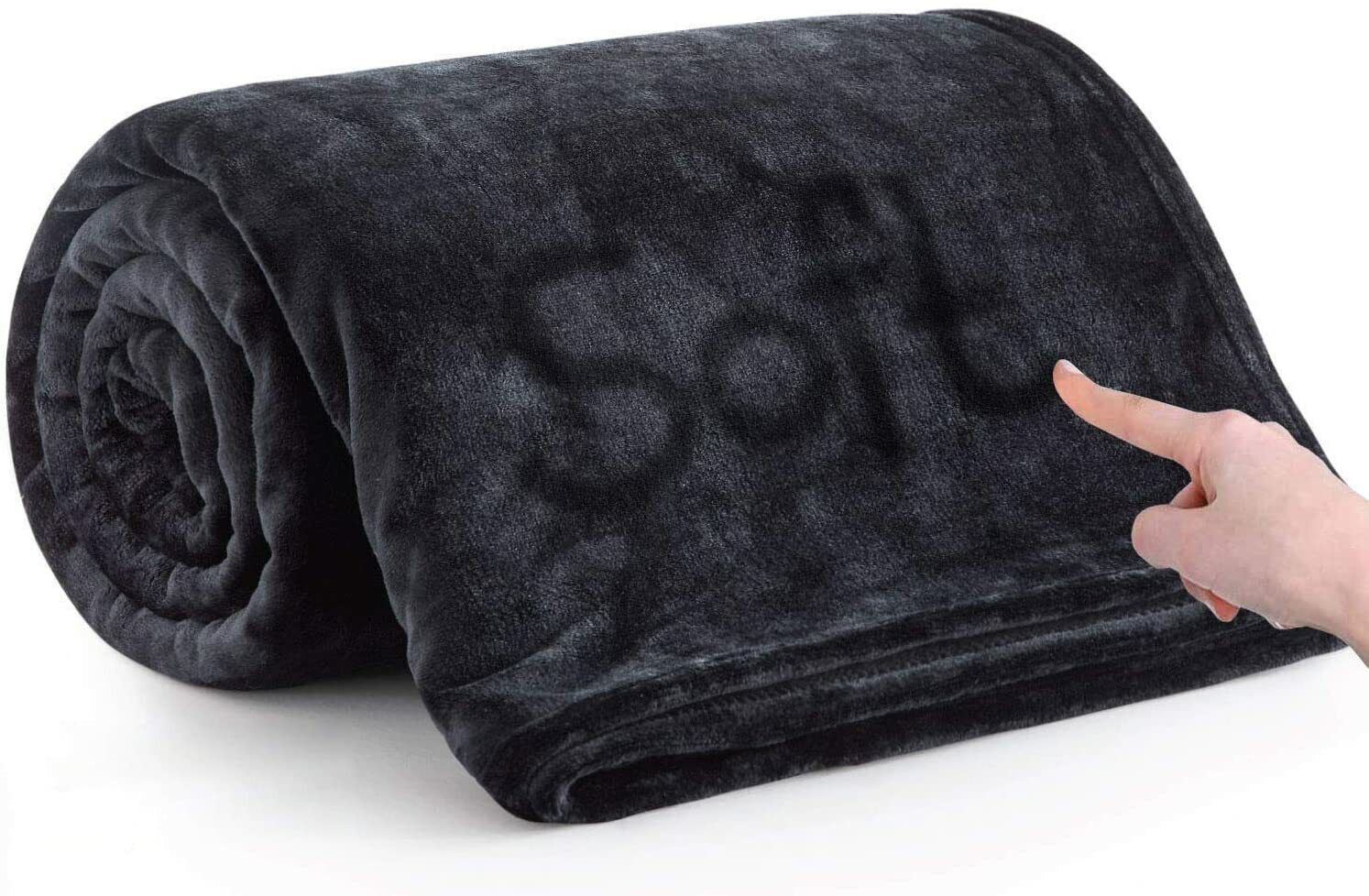 Fleece Mink Throw Warm Super Soft Plain Large Bed Blanket Sofa Double King Size - Picture 3 of 8