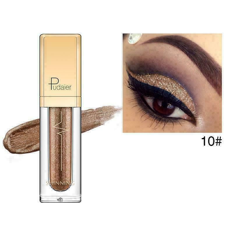 Pudaier Glitter Shimmer Metallic Eyeshadow Liquid Eyeliner Pigment Beauty Makeup - Picture 22 of 30