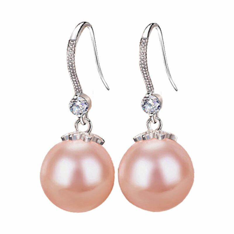 Women Pearl Earrings Drop Dangle Sliver Hook Stud Wedding Jewellery for Girls - Picture 11 of 13