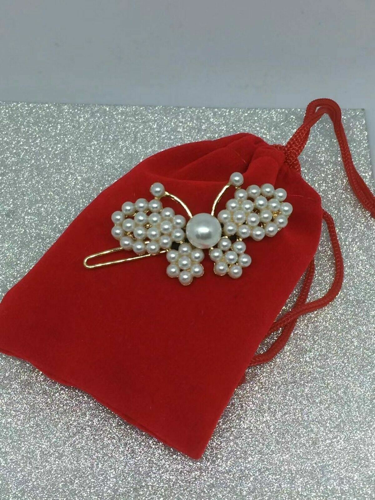 Mujeres Niñas Clip para el Cabello Perla Horquilla Dorada Empuñaduras Barrette Accesorios para el Cabello - Imagen 10 de 10