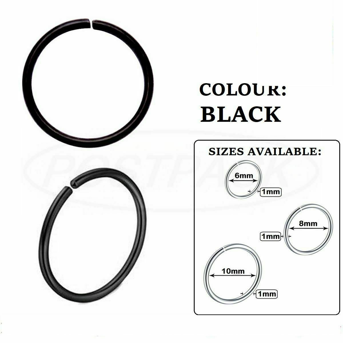 Juego de 3 piezas piercing corporal anillo nariz acero inoxidable aro labio cara oreja tabique hélice - Imagen 5 de 9