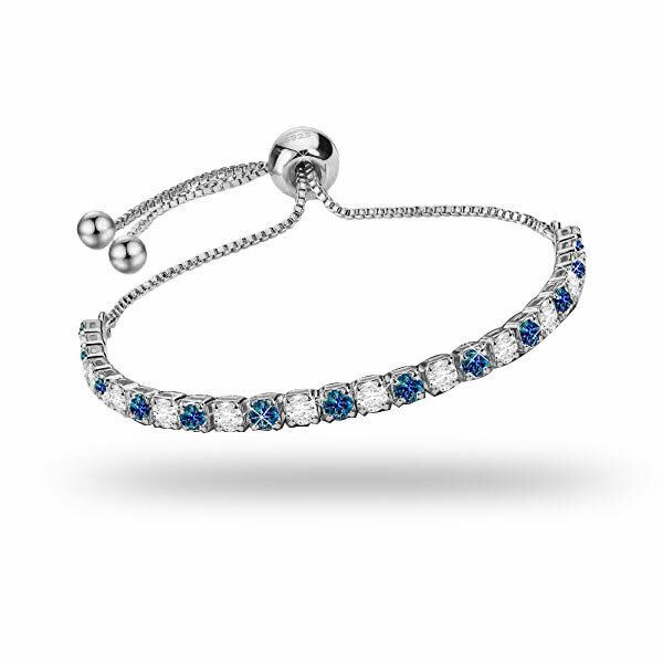 Cubic Zircon Crystal Bracelet for Women Adjustable Silver Gold Girls Jewellery - Picture 7 of 8