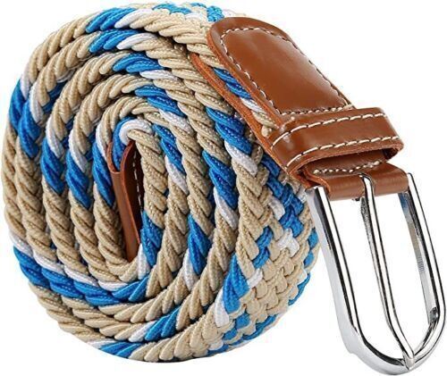 Cinturón Tejido Elástico Hombres Mujeres Vintage Informal Trenzado Acero Hebilla Cintura - Imagen 5 de 11