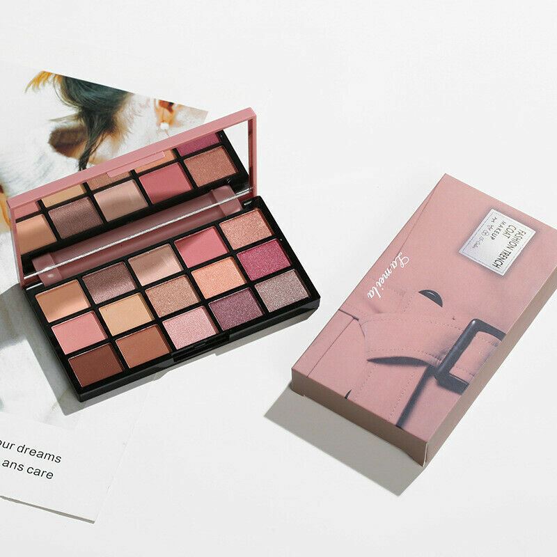 Kit de maquillaje de 15 colores sombra de ojos mate y brillante pigmento alto conjunto de pestañas - Imagen 4 de 4