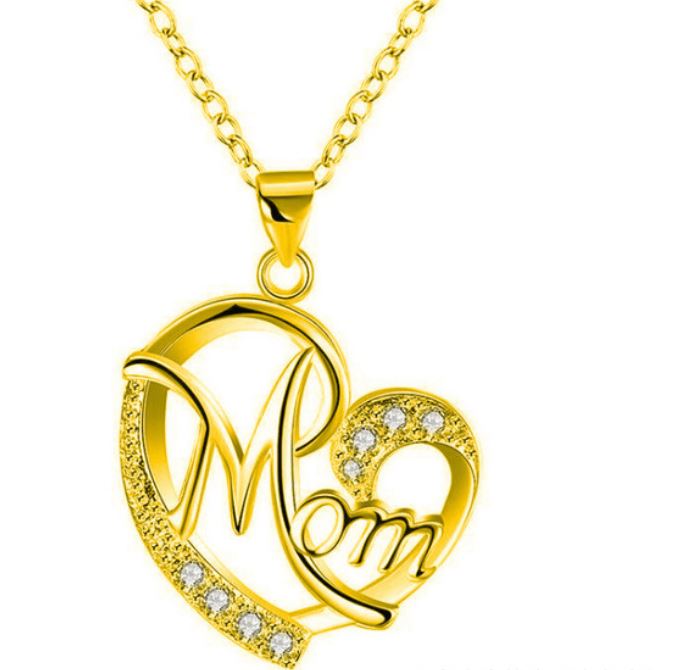 Women Silver Pendant Chain Necklaces Love Heart Mom Zircon Mum Mother's Day Gift - Picture 14 of 14
