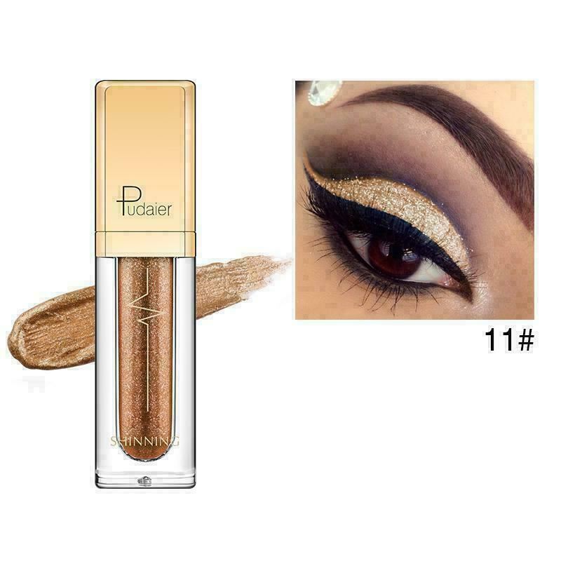 Pudaier Glitter Shimmer Metallic Eyeshadow Liquid Eyeliner Pigment Beauty Makeup - Picture 23 of 30