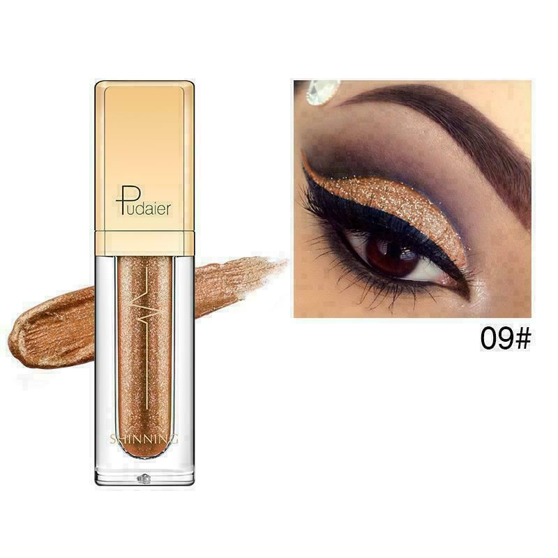 Pudaier Glitter Shimmer Metallic Eyeshadow Liquid Eyeliner Pigment Beauty Makeup - Picture 21 of 30