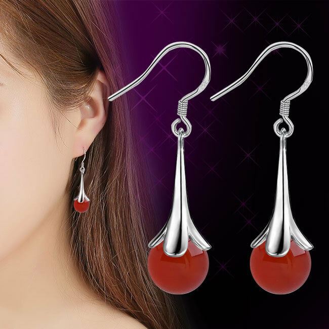 Pearl Drop Dangle Hook Earrings Silver Plated Women Girls Jewellery Gift - Picture 7 of 7