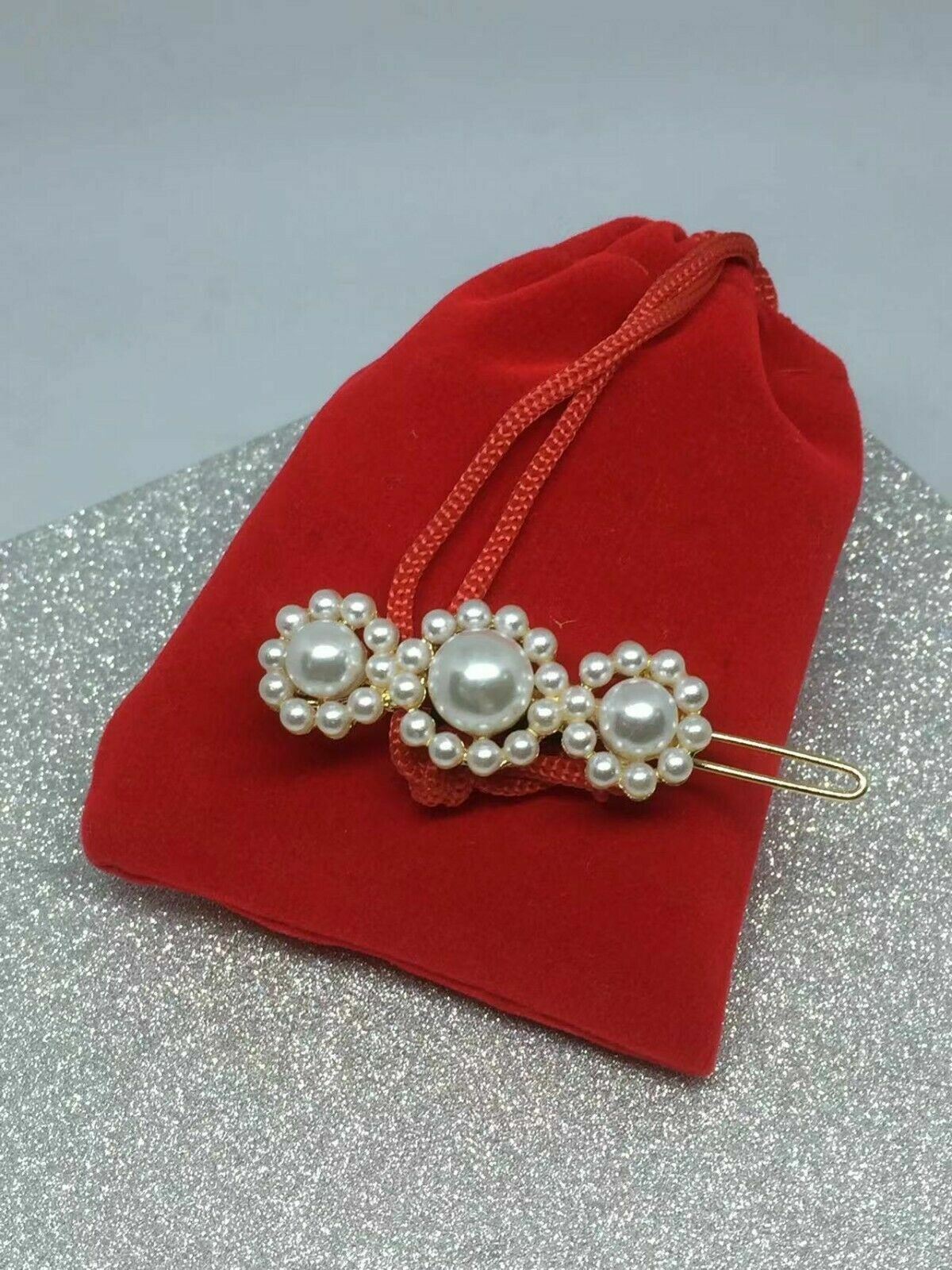Mujeres Niñas Clip para el Cabello Perla Horquilla Dorada Empuñaduras Barrette Accesorios para el Cabello - Imagen 3 de 10