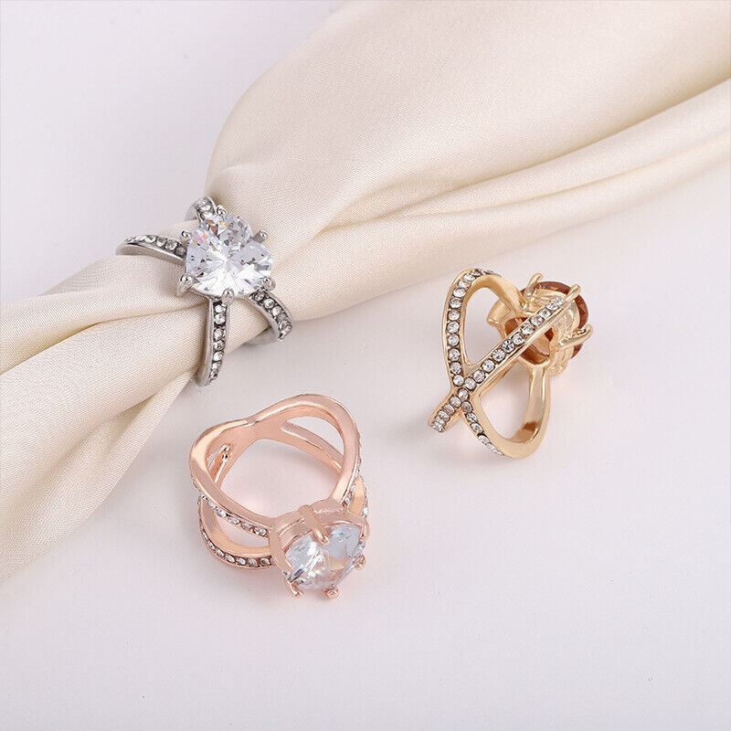 Heart Holder Women Ladies Elegant Silk Scarf Buckle Ring Clip Jewellery Pin Gift - Picture 7 of 7