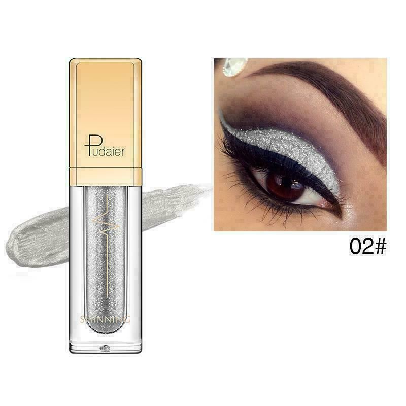 Pudaier Glitter Shimmer Metallic Eyeshadow Liquid Eyeliner Pigment Beauty Makeup - Picture 14 of 30