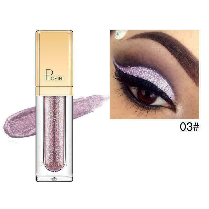 Pudaier Glitter Shimmer Metallic Eyeshadow Liquid Eyeliner Pigment Beauty Makeup - Picture 15 of 30