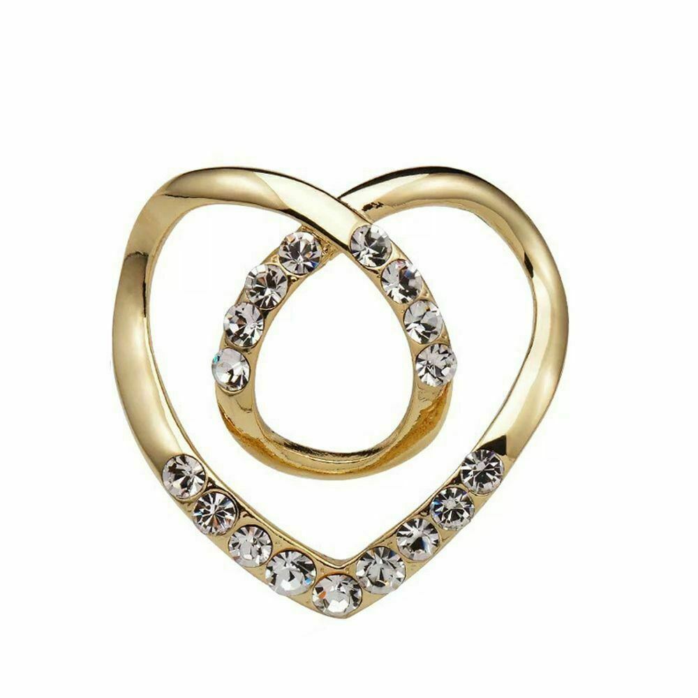 Damen Metall Strass Schal Schnalle Herz Schal Brosche T-Shirt Schnalle Ringclip - Bild 10 von 11