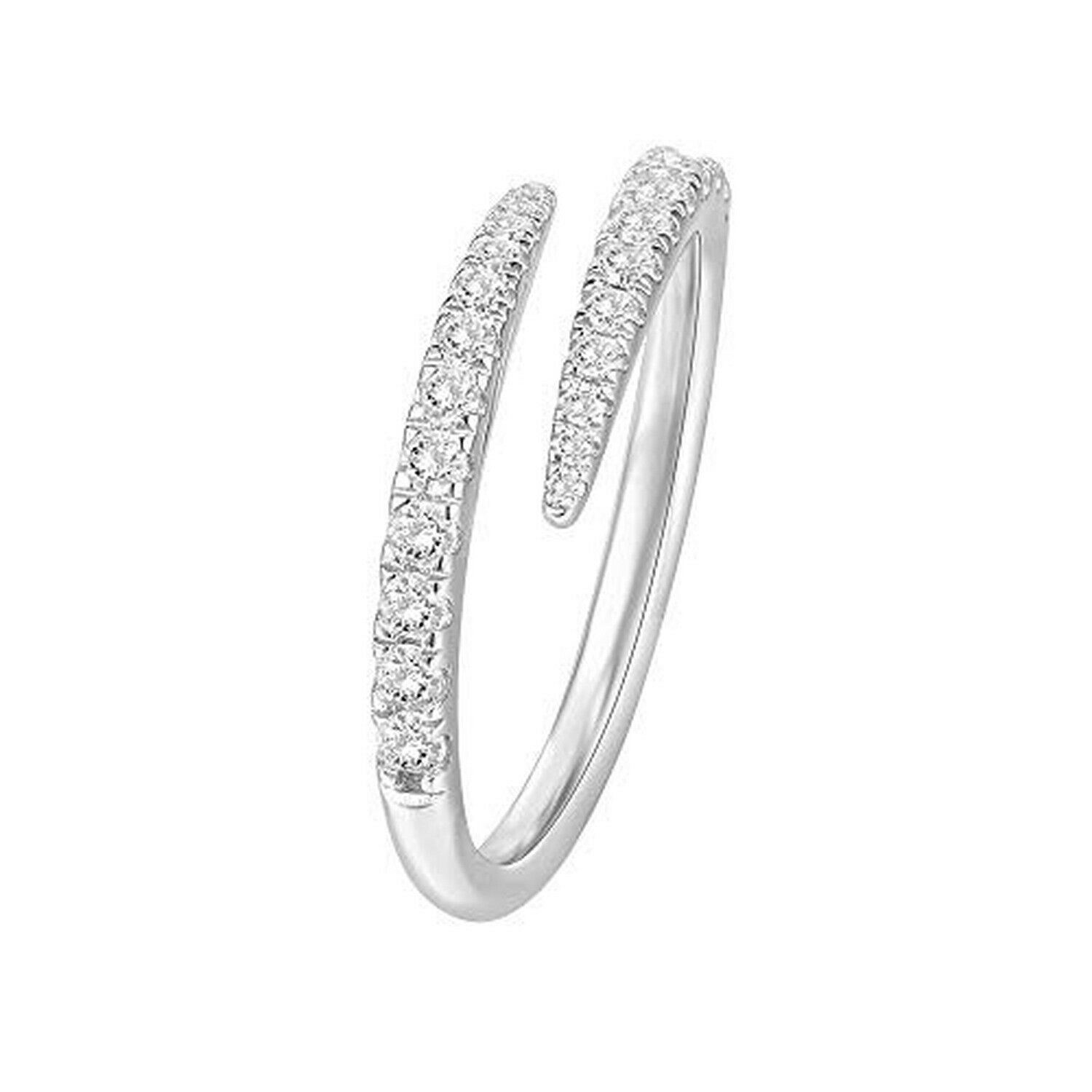 Silver Plated Gold Plated Crescent Moon Star CZ Adjustable Wrap Ring Band - Picture 13 of 20