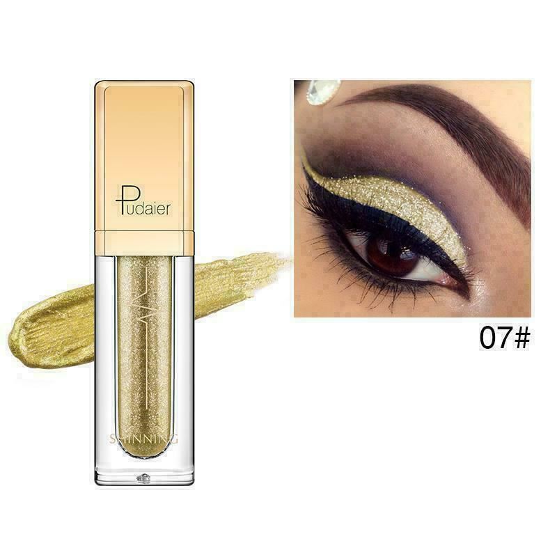 Pudaier Glitter Shimmer Metallic Eyeshadow Liquid Eyeliner Pigment Beauty Makeup - Picture 19 of 30