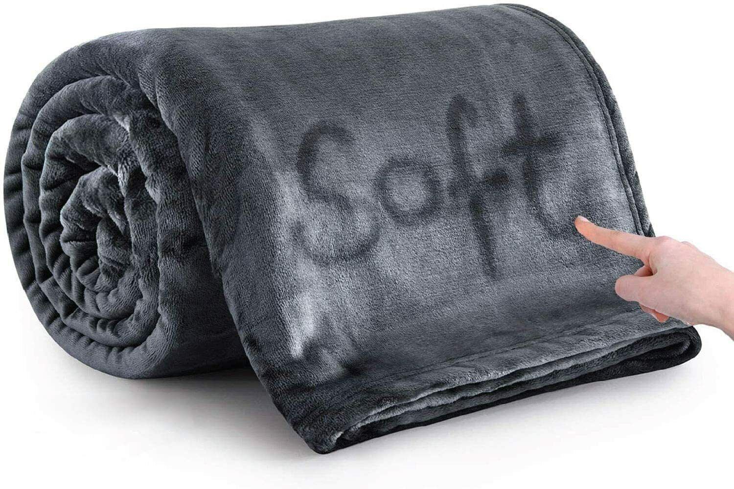 Fleece Mink Throw Warm Super Soft Plain Large Bed Blanket Sofa Double King Size - Picture 6 of 8