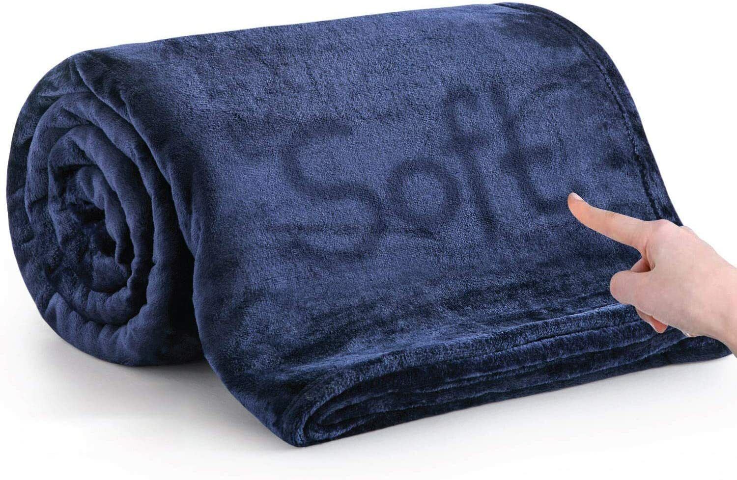 Fleece Mink Throw Warm Super Soft Plain Large Bed Blanket Sofa Double King Size - Picture 7 of 8