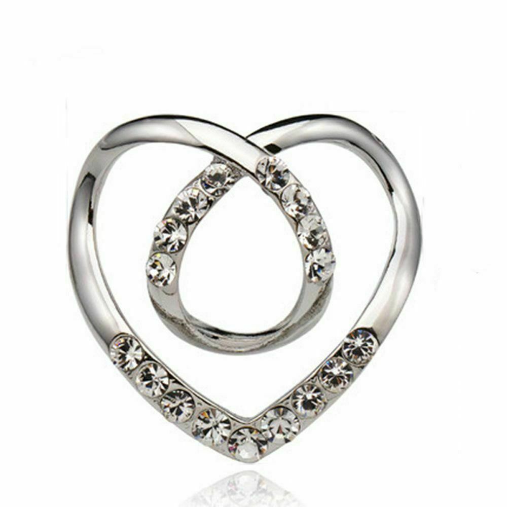 Damen Metall Strass Schal Schnalle Herz Schal Brosche T-Shirt Schnalle Ringclip - Bild 11 von 11