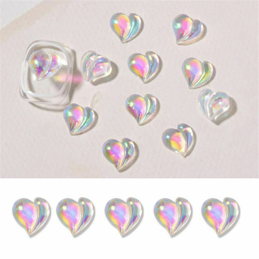 10 Stck. Dekorationen 3D Pfirsich Nail Art Pailletten Liebe Herz Luxus Kristall Bohrer - Bild 17 von 19