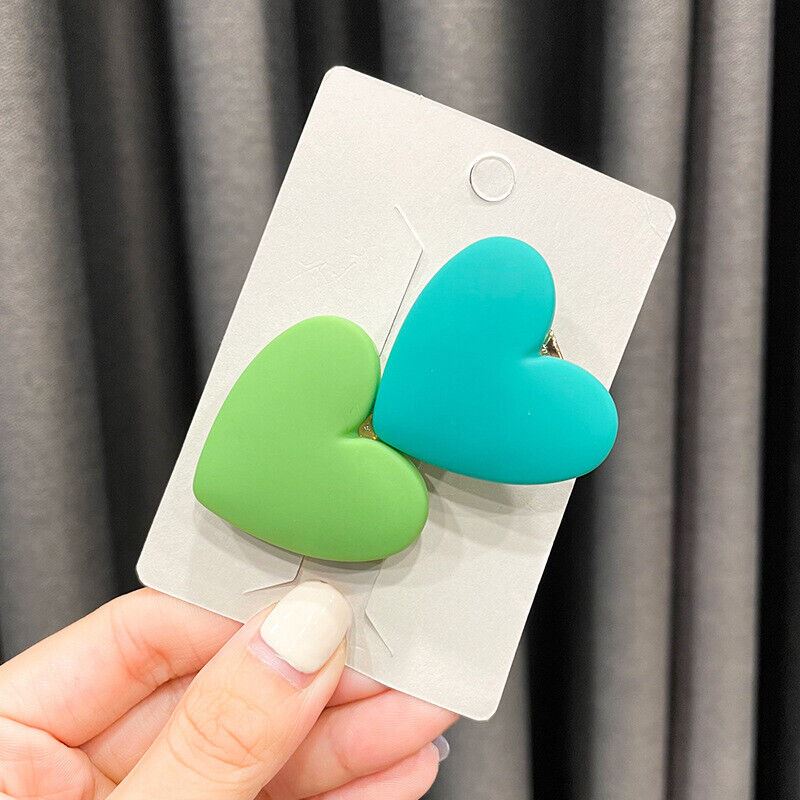 Women Kids Girls Large Double Heart Hair Clip Accessories Hairpins Barrettes - Picture 6 of 11