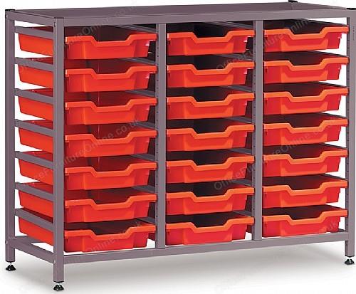 Gratnells 3 Column Low 21 Tray Storage Rack