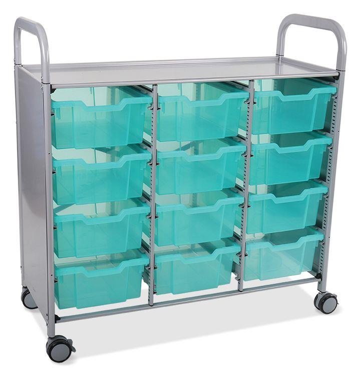 Callero Shield Antimicrobial Treble Trolley with Deep Trays
