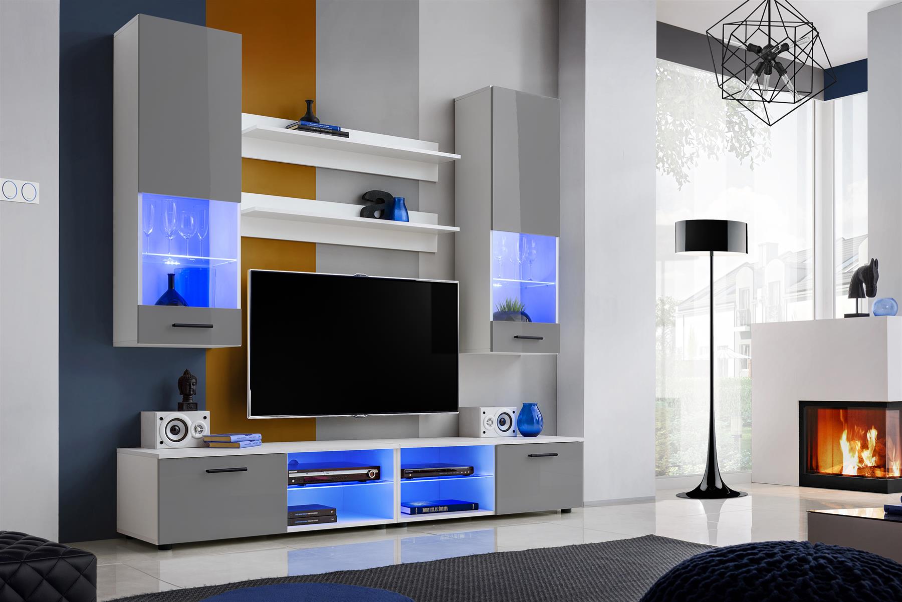 Moderno soggiorno Set Armadio Stand TV Unità Mobili TV Spazio LED