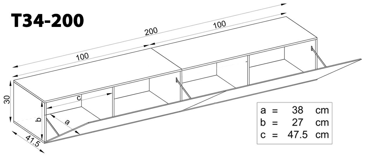TV Soporte de pared gabinete Frentes alto brillo Muebles T34 | eBay