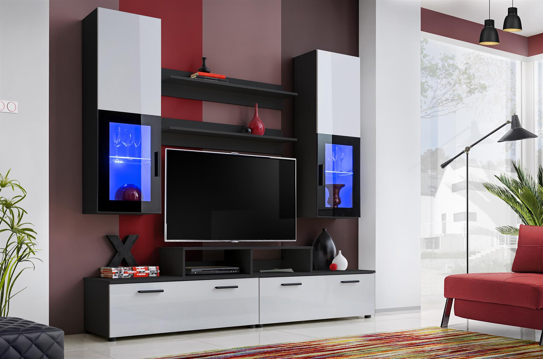Moderno soggiorno Set Armadio Stand TV Unità Mobili TV Spazio LED