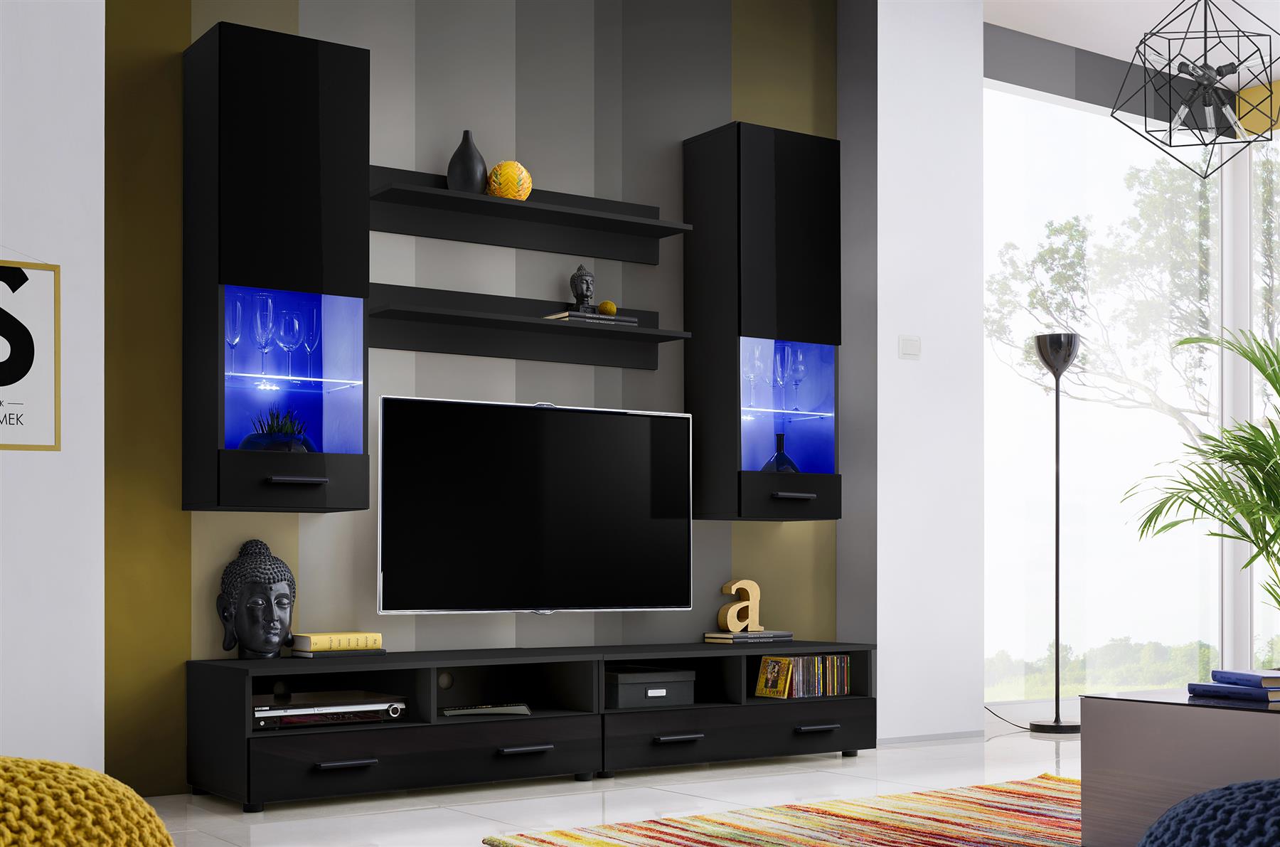 Moderno soggiorno Set Armadio Stand TV Unità Mobili TV Spazio LED