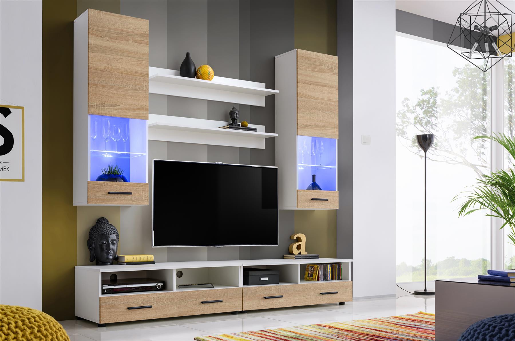 Da Mobile Soggiorno Tv Porta Moderno Laccato Parete Attrezzata Sala Pranzo