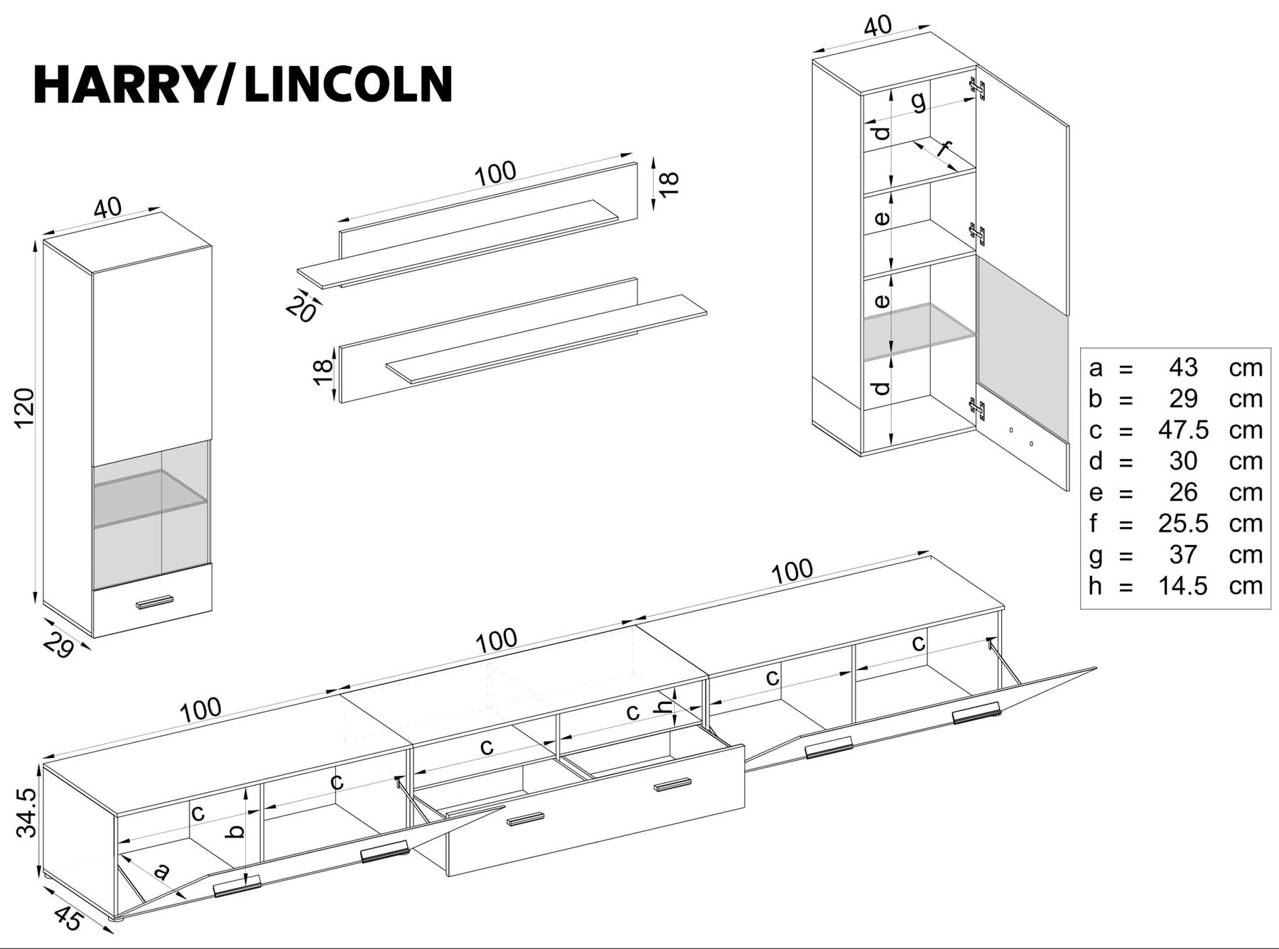 Unidad de Pared Blanca Entretenimiento Muebles Modernos para Sala de