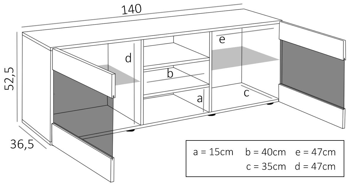 Entretenimiento Centro de Medios Gabinete de TV LED Muebles Moderna T39