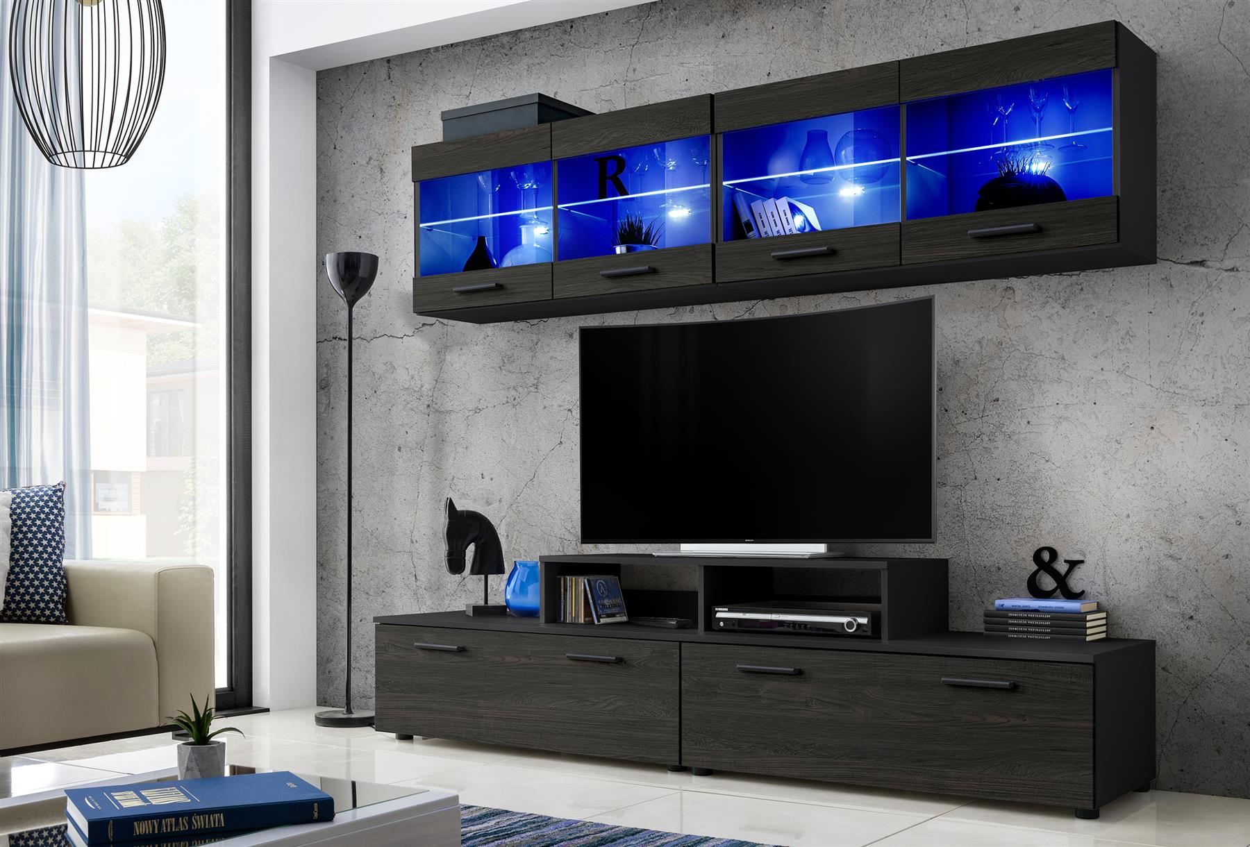 Moderno soggiorno Set Armadio Stand TV Unità Mobili TV Spazio LED