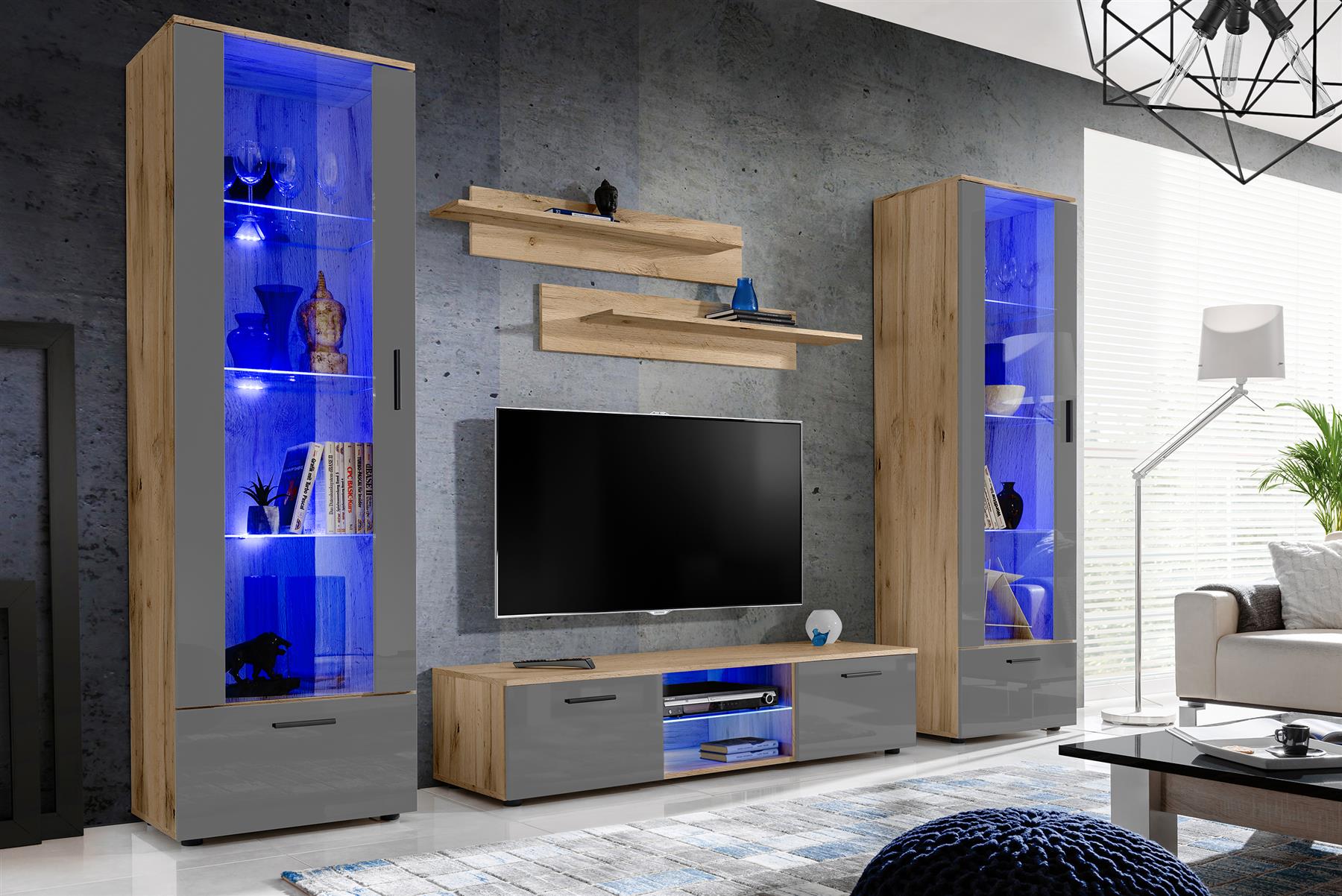 Moderno soggiorno Set Armadio Stand TV Unità Mobili TV Spazio LED