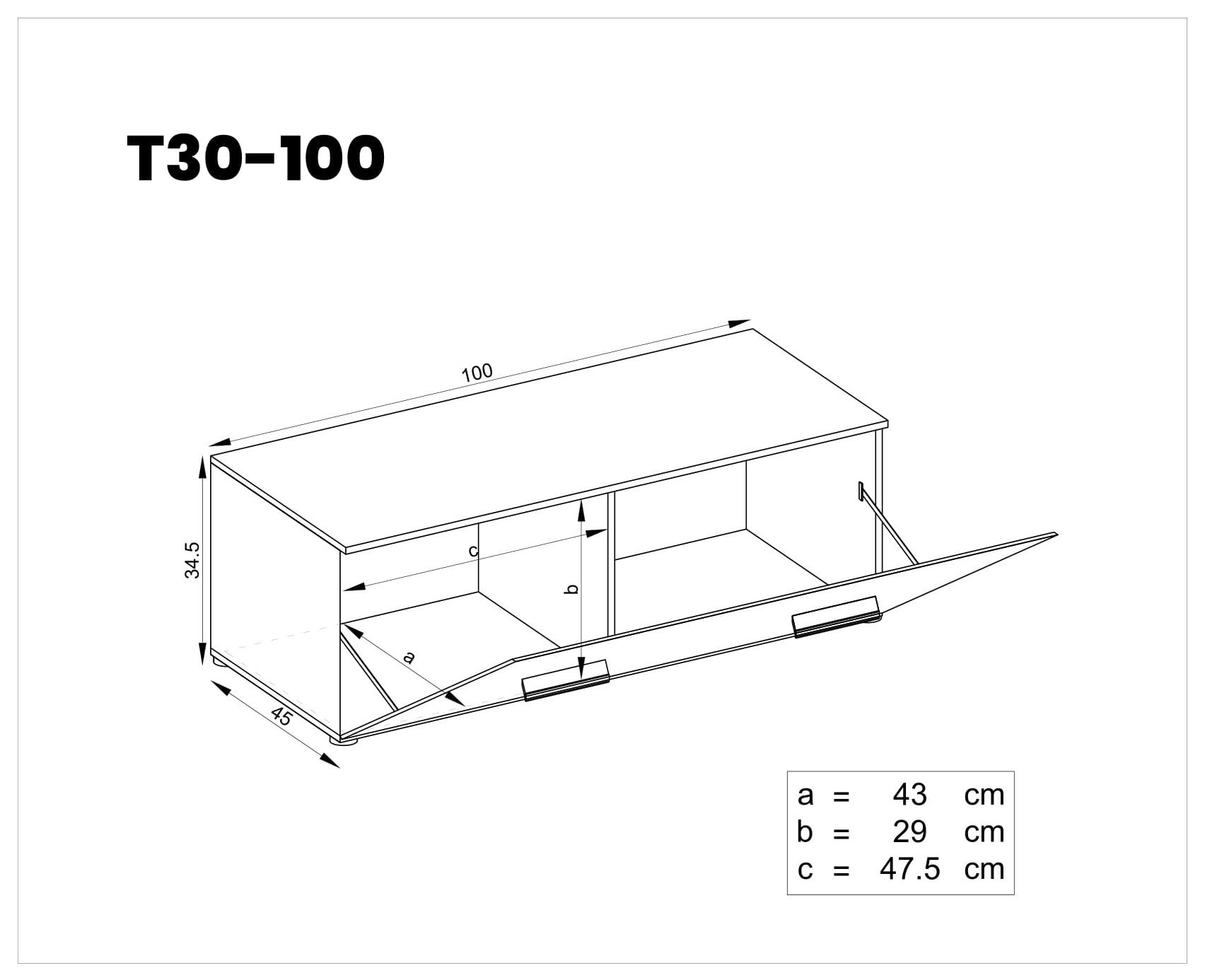 TV Soporte de gabinete Frentes alto brillo Muebles T30 | eBay