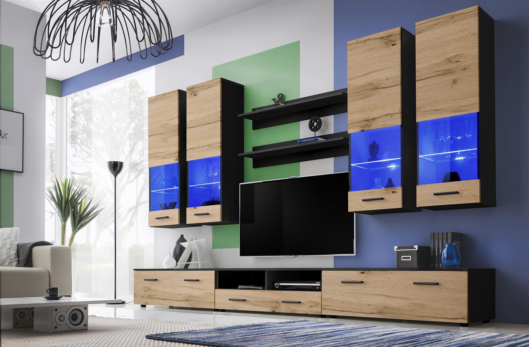 Moderno soggiorno Set Armadio Stand TV Unità Mobili TV Spazio LED