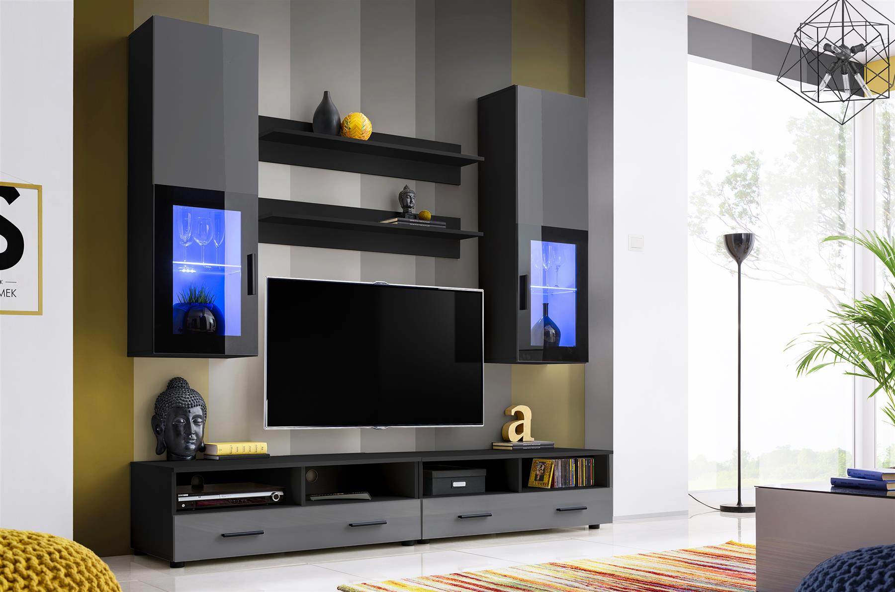 Moderno soggiorno Set Armadio Stand TV Unità Mobili TV Spazio LED