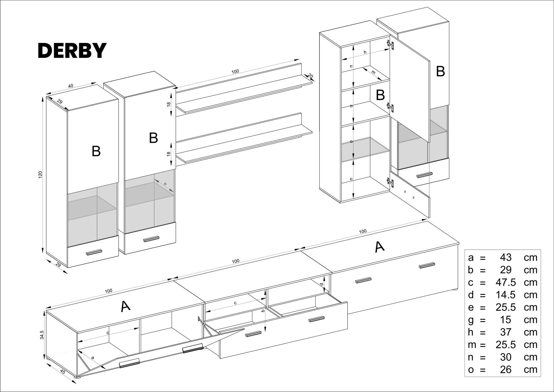 Unidad de Pared Blanca Entretenimiento Muebles Modernos para Sala de