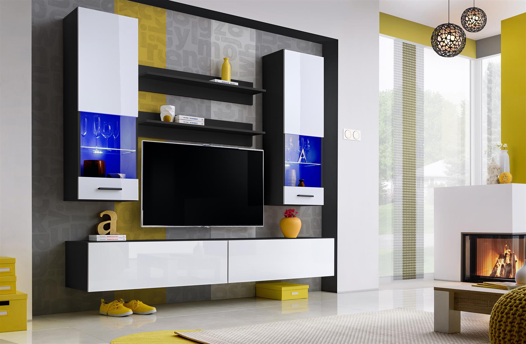 Moderno soggiorno Set Armadio Stand TV Unità Mobili TV Spazio LED