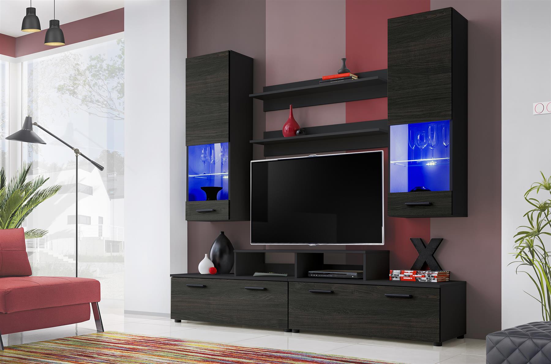 Moderno soggiorno Set Armadio Stand TV Unità Mobili TV Spazio LED