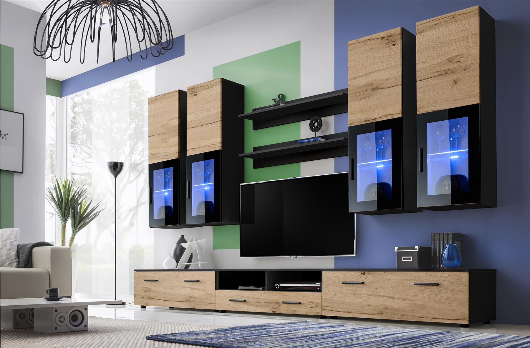 Moderno soggiorno Set Armadio Stand TV Unità Mobili TV Spazio LED