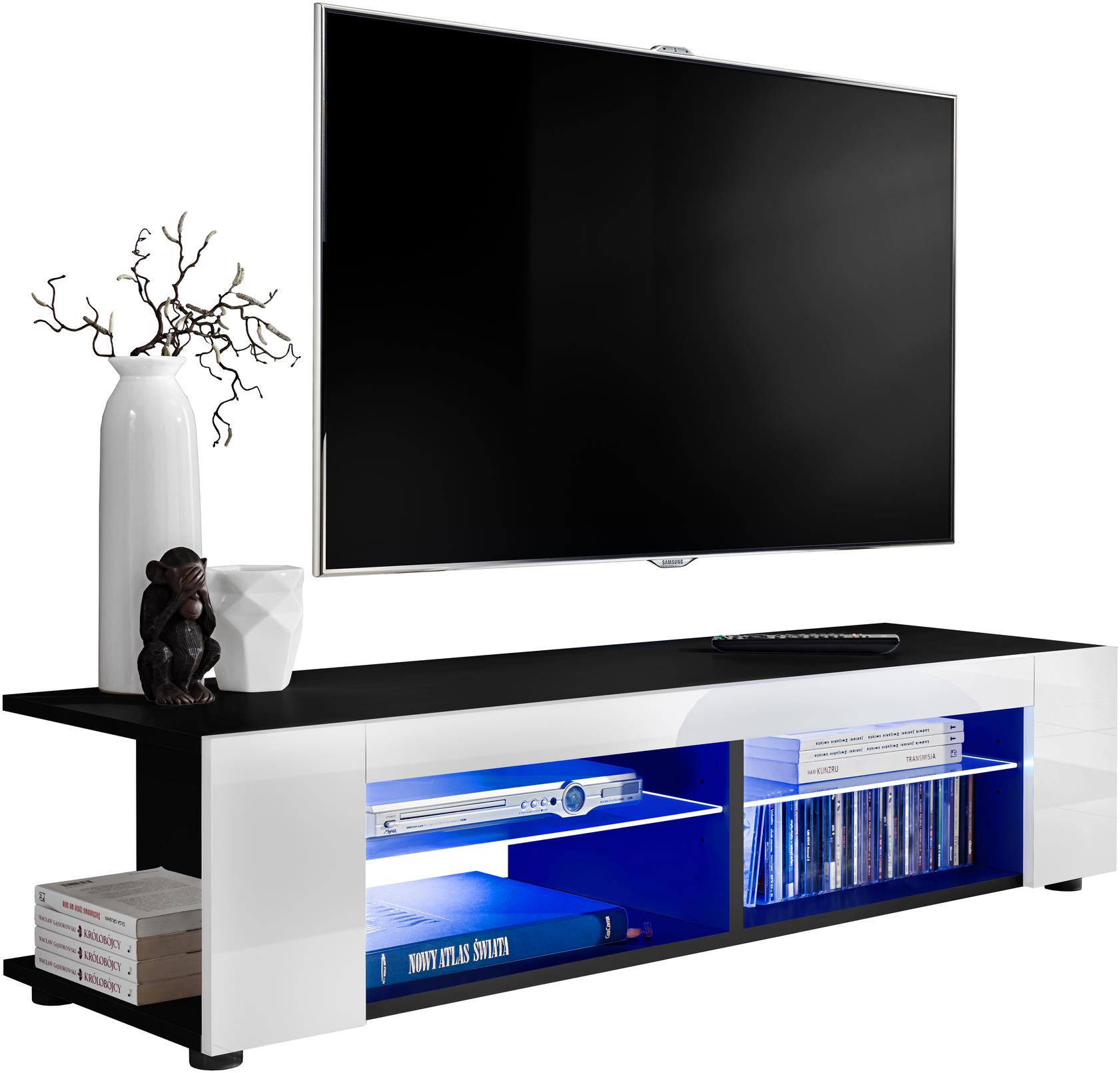 Soporte De Tv Estante del gabinete LED Blanco Moderno Muebles De Centro