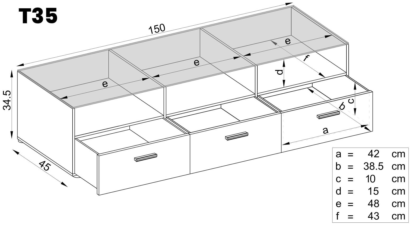TV Lowboard LED Fernsehstand Glasböden Schrank T35 Speicherung