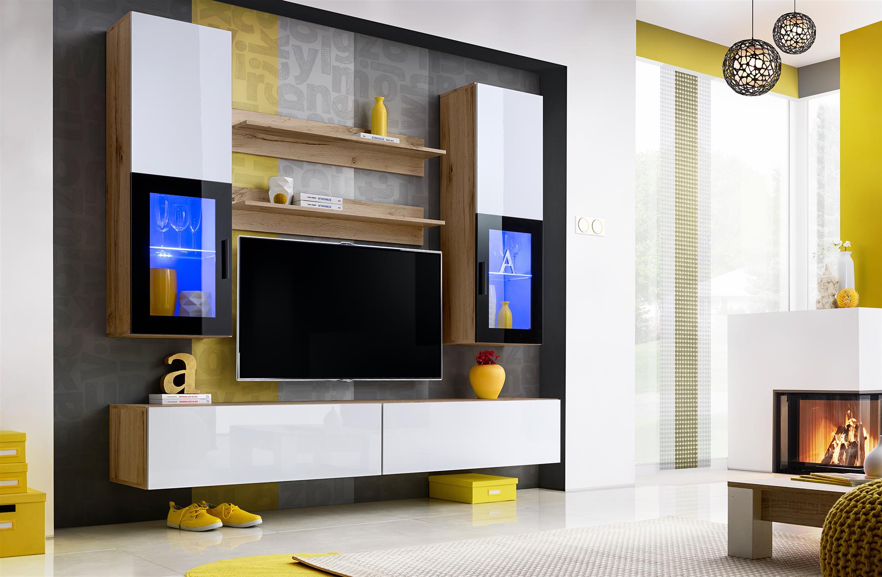 Moderno soggiorno Set Armadio Stand TV Unità Mobili TV Spazio LED