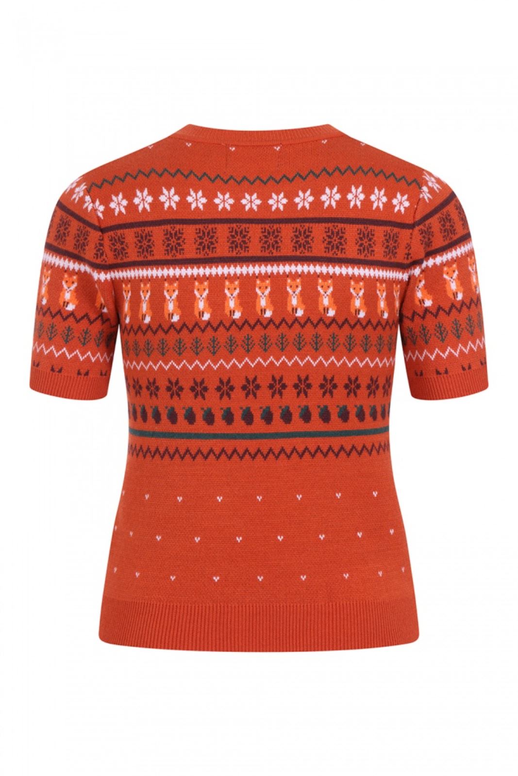 Hell Bunny Vixey Jumper Fox Knitted 50's 60's Vintage Retro Pinup Short Sleeve - Picture 10 of 16