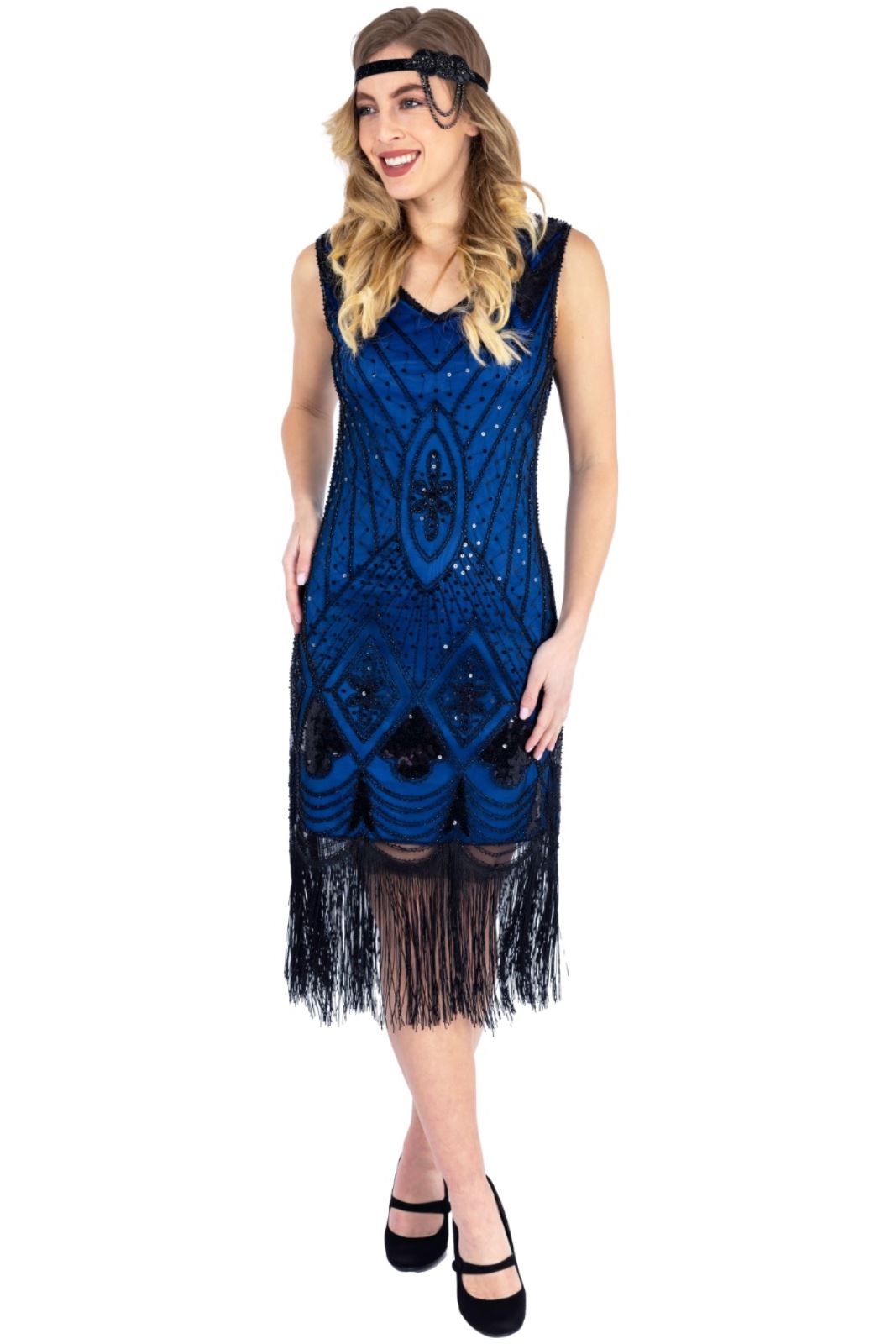 1920's Vintage Gatsby Party Flapper Dress - Sequin Tassel Fringe Cocktail Dress - Picture 16 of 46