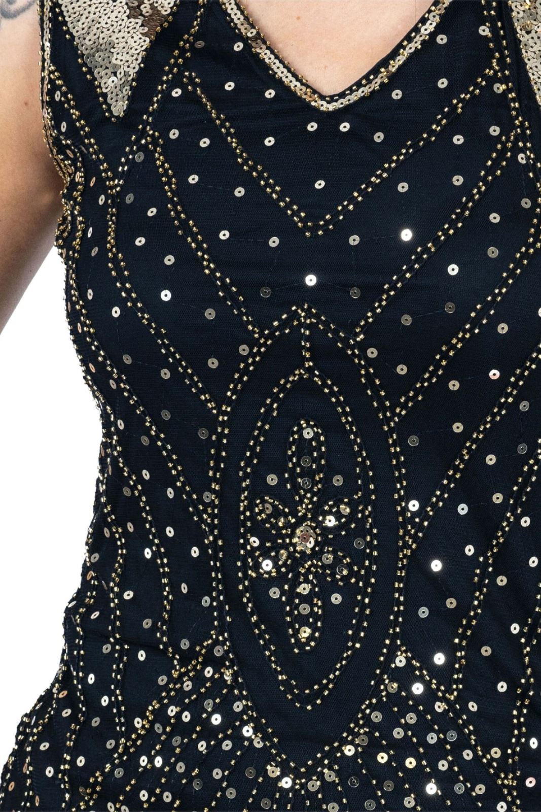 1920's Vintage Gatsby Party Flapper Dress - Sequin Tassel Fringe Cocktail Dress - Picture 26 of 46