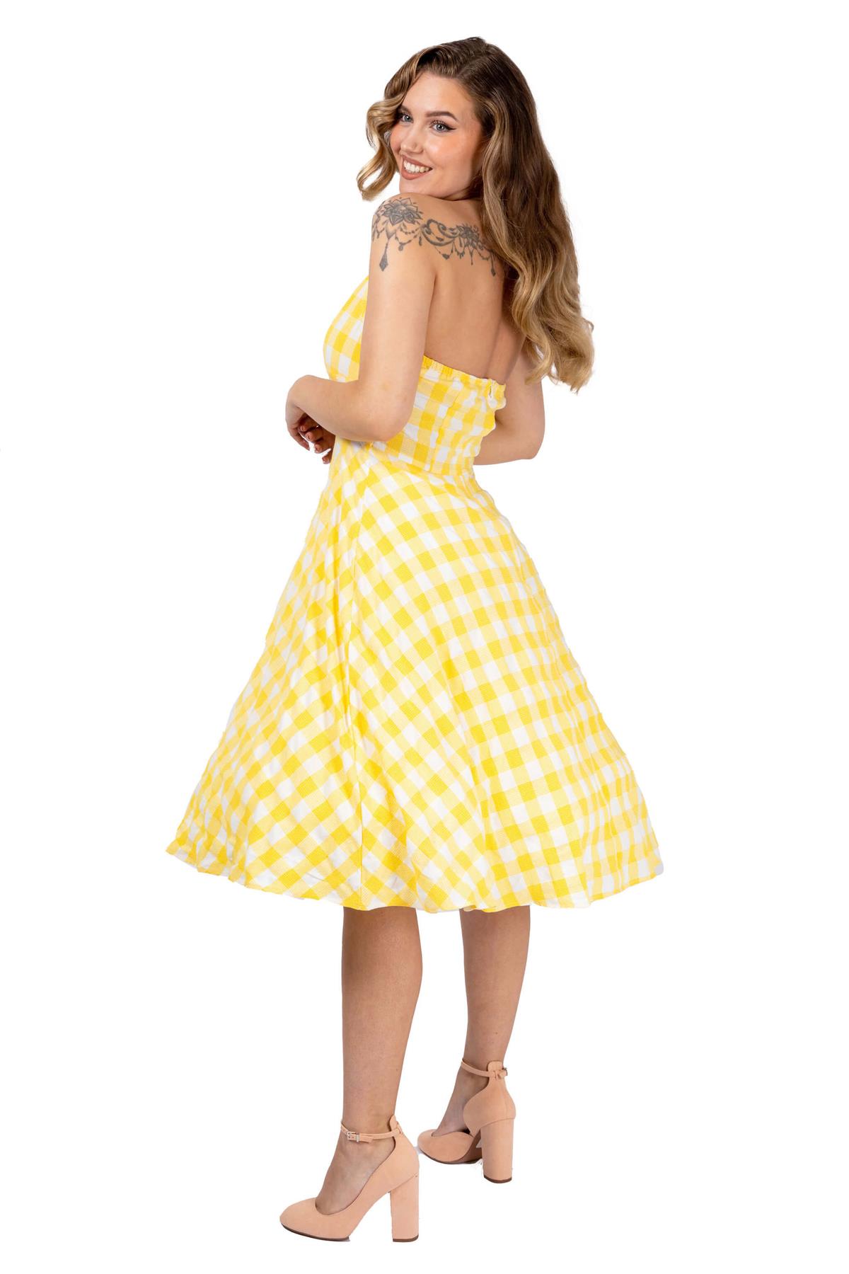 Ro Rox Halter Dress Pin up Vintage 1950's Dorothy Gingham