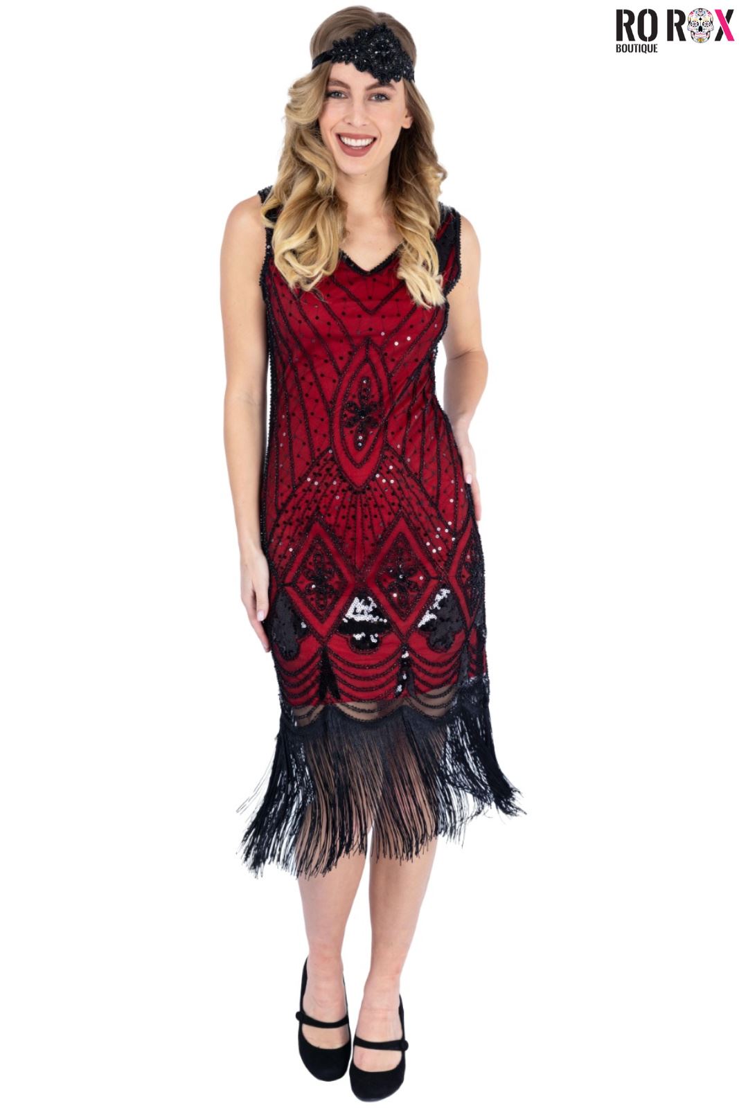 1920's Vintage Gatsby Party Flapper Dress - Sequin Tassel Fringe Cocktail Dress - Picture 38 of 46